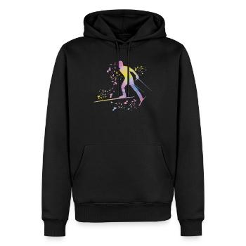 Ski de fond Ski de fond - Sweat à capuche Premium bio Homme - noir - Devant - Nico (187cm)