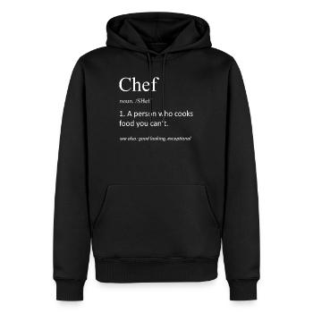 Définition du chef : Fille culinaire drôle Papa - Sweat à capuche Premium bio Homme - noir - Devant - Nico (187cm)