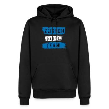 Équipe du Parti de Zurich - Sweat à capuche Premium bio Homme - noir - Devant - Nico (187cm)
