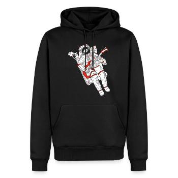 Astronaute guitariste - Sweat à capuche Premium bio Homme - noir - Devant - Nico (187cm)