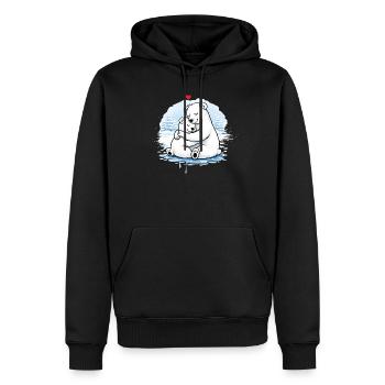 Câliner des ours polaires en hiver – un motif affectueux - Sweat à capuche Premium bio Homme - noir - Devant - Nico (187cm)