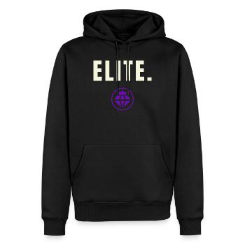 Elite. Success Edition - Royal Purple Crown - Männer Premium Bio Hoodie - Schwarz - Vorne - Nico (187cm)