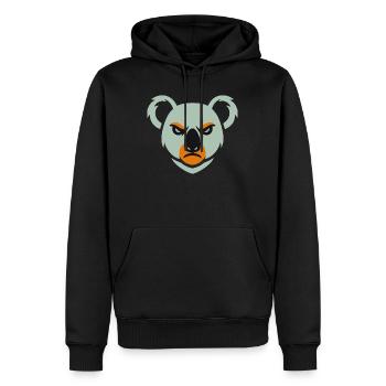 Wütender Koala Blick - Männer Premium Bio Hoodie - Schwarz - Vorne - Nico (187cm)