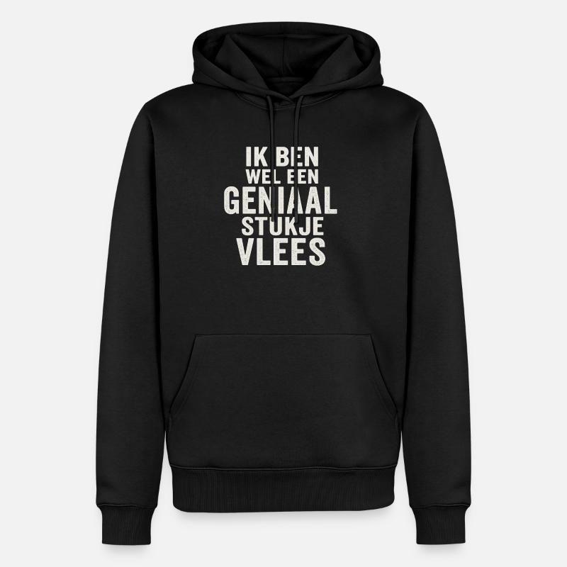 Genialer Fleisch-Tippfehler - Männer Premium Bio Hoodie - Schwarz