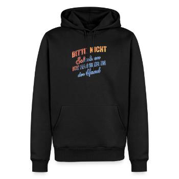 Please don't push, I've got beer in my hand - Men’s Premium Organic Hoodie - black - Front - Nico (187cm)