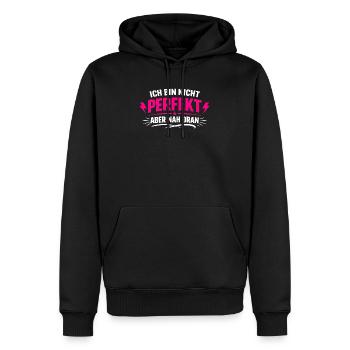 I'm not perfect but close - Men’s Premium Organic Hoodie - black - Front - Nico (187cm)