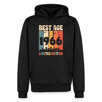1966 Retro Geburtstag 1966 Vintage 1966 - Männer Premium Bio Hoodie - Schwarz - Vorne - Nico (187cm)