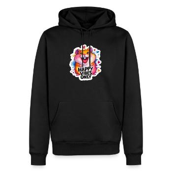 Hamster Happy Vibes Bunt - Männer Premium Bio Hoodie - Schwarz - Vorne - Nico (187cm)