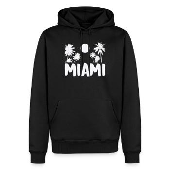 miami- - Männer Premium Bio Hoodie - Schwarz - Vorne - Nico (187cm)