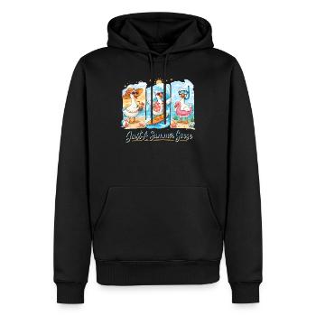 Sommer-Gänse Trio Summer Vibe Urlaub Strand - Männer Premium Bio Hoodie - Schwarz - Vorne - Nico (187cm)