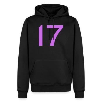 17 - Männer Premium Bio Hoodie - Schwarz - Vorne - Nico (187cm)