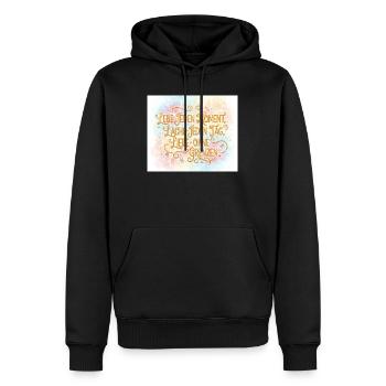 Lebe Jeden Moment Lache Jeden Tag - Männer Premium Bio Hoodie - Schwarz - Vorne - Nico (187cm)