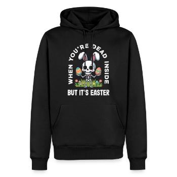 Frohe Ostern Süßer Osterhase Eiersuche Ostereier - Männer Premium Bio Hoodie - Schwarz - Vorne - Nico (187cm)