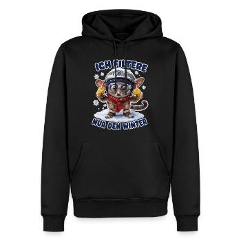Ich filtere nur den Winter - Männer Premium Bio Hoodie - Schwarz - Vorne - Nico (187cm)