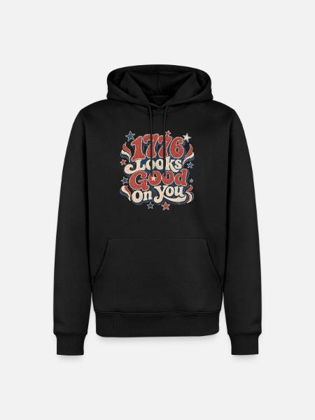 1776 te va bien - Sweat à capuche Premium bio Homme - noir