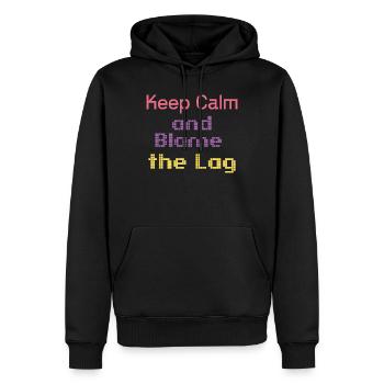 Reste calme et blâme le lag - Sweat à capuche Premium bio Homme - noir - Devant - Nico (187cm)