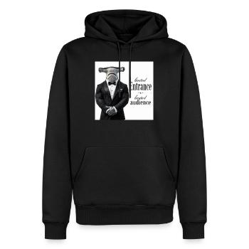 Limitierter Eintritt: Hai im Smoking - Männer Premium Bio Hoodie - Schwarz - Vorne - Nico (187cm)