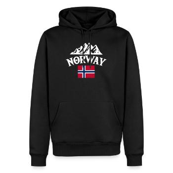 Norway Vacation Norge Fjords Travel Scandinavian - Men’s Premium Organic Hoodie - black - Front - Nico (187cm)