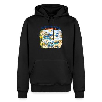 Mittelmeer-Sommer-Mosaik - Männer Premium Bio Hoodie - Schwarz - Vorne - Nico (187cm)