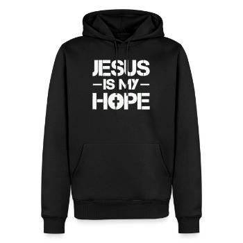 Jesus is my hope - Men’s Premium Organic Hoodie - black - Front - Nico (187cm)
