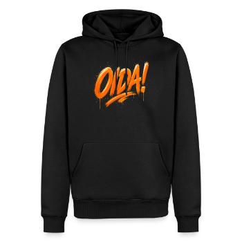 Oida ! – Conception de pinceaux à graffiti - Sweat à capuche Premium bio Homme - noir - Devant - Nico (187cm)