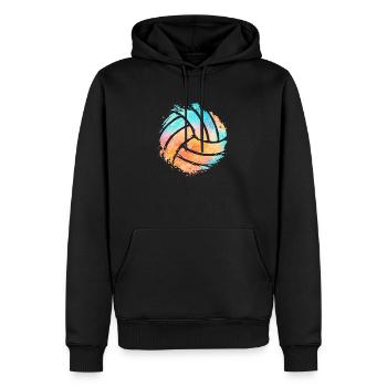 Volleyvall sur la plage - Sweat à capuche Premium bio Homme - noir - Devant - Nico (187cm)