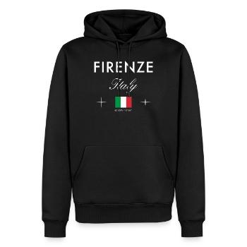 Florenz Italien Koordinaten Reise Souvenir - Männer Premium Bio Hoodie - Schwarz - Vorne - Nico (187cm)