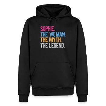 Sophie Die Frau Der Mythos Die Legende Schenke Frauen - Männer Premium Bio Hoodie - Schwarz - Vorne - Nico (187cm)