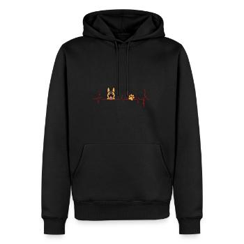Deutscher Schäferhund Herzschlag Lustige - Männer Premium Bio Hoodie - Schwarz - Vorne - Nico (187cm)