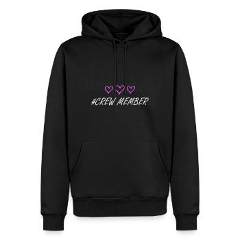 Crew Mitglied Herz Liebe - Männer Premium Bio Hoodie - Schwarz - Vorne - Nico (187cm)