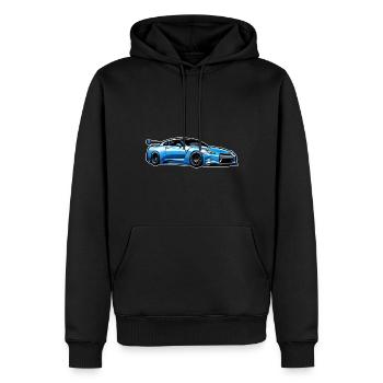 Jdm / Tuning / Turbolader / Felgen / Chiptuning - Männer Premium Bio Hoodie - Schwarz - Vorne - Nico (187cm)