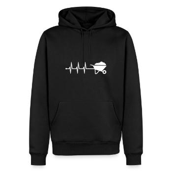 Schubkarre Puls - Männer Premium Bio Hoodie - Schwarz - Vorne - Nico (187cm)