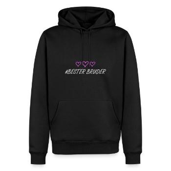 Meilleur frère Amour du cœur - Sweat à capuche Premium bio Homme - noir - Devant - Nico (187cm)