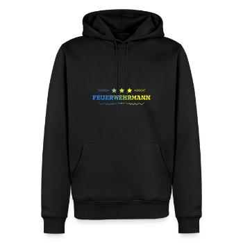 Feuerwehrmann Feuerwehr - Männer Premium Bio Hoodie - Schwarz - Vorne - Nico (187cm)