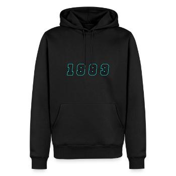 1983 Jahr Zahl - Männer Premium Bio Hoodie - Schwarz - Vorne - Nico (187cm)