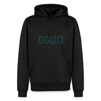 1995 Jahr Zahl - Männer Premium Bio Hoodie - Schwarz - Vorne - Nico (187cm)