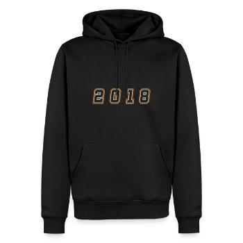2018 Year Number - Men’s Premium Organic Hoodie - black - Front - Nico (187cm)
