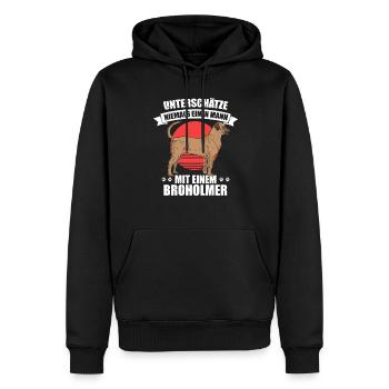 Broholmer Herrchen - Männer Premium Bio Hoodie - Schwarz - Vorne - Nico (187cm)