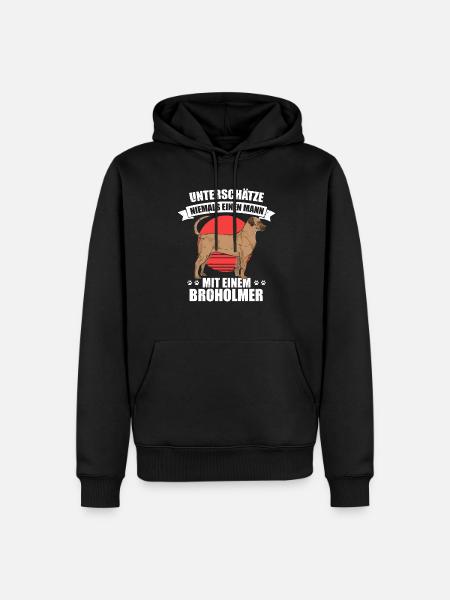 Broholmer Herrchen - Männer Premium Bio Hoodie - Schwarz