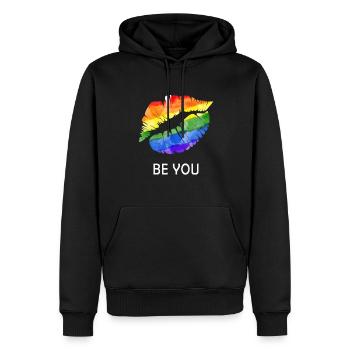 Be you lgbt regebogen - Männer Premium Bio Hoodie - Schwarz - Vorne - Nico (187cm)