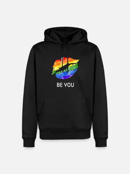 Be you lgbt regebogen - Men’s Premium Organic Hoodie - black
