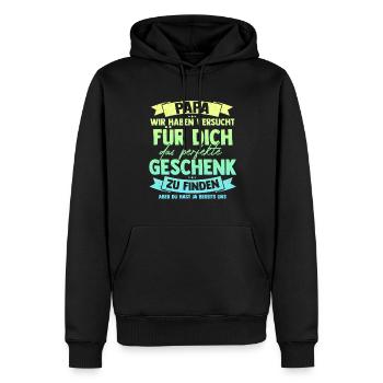 Papa Geschenkidee lustig - Männer Premium Bio Hoodie - Schwarz - Vorne - Nico (187cm)