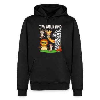 1. Geburtstag Zoo Tiere Safari 1 Jahr alt - Männer Premium Bio Hoodie - Schwarz - Vorne - Nico (187cm)