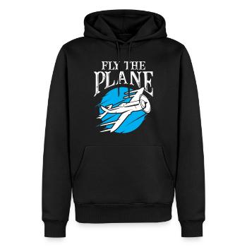 Piloter l'avion - Sweat à capuche Premium bio Homme - noir - Devant - Nico (187cm)