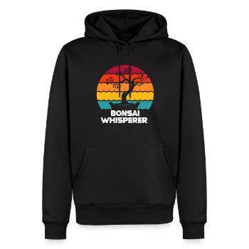 Bonsai - Männer Premium Bio Hoodie - Schwarz - Vorne - Nico (187cm)