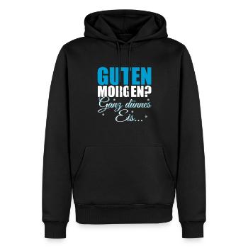 Genervter Morgenmuffe - Männer Premium Bio Hoodie - Schwarz - Vorne - Nico (187cm)