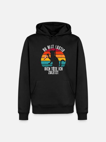 Lustige Katze - Männer Premium Bio Hoodie - Schwarz