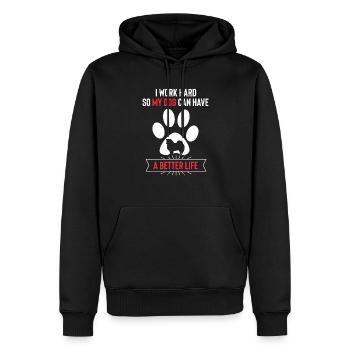 American Eskimo Dog Hund - Männer Premium Bio Hoodie - Schwarz - Vorne - Nico (187cm)