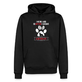 Cocker Spaniel américain - Sweat à capuche Premium bio Homme - noir - Devant - Nico (187cm)
