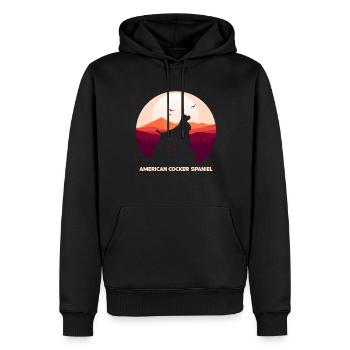 Cocker Spaniel américain - Sweat à capuche Premium bio Homme - noir - Devant - Nico (187cm)